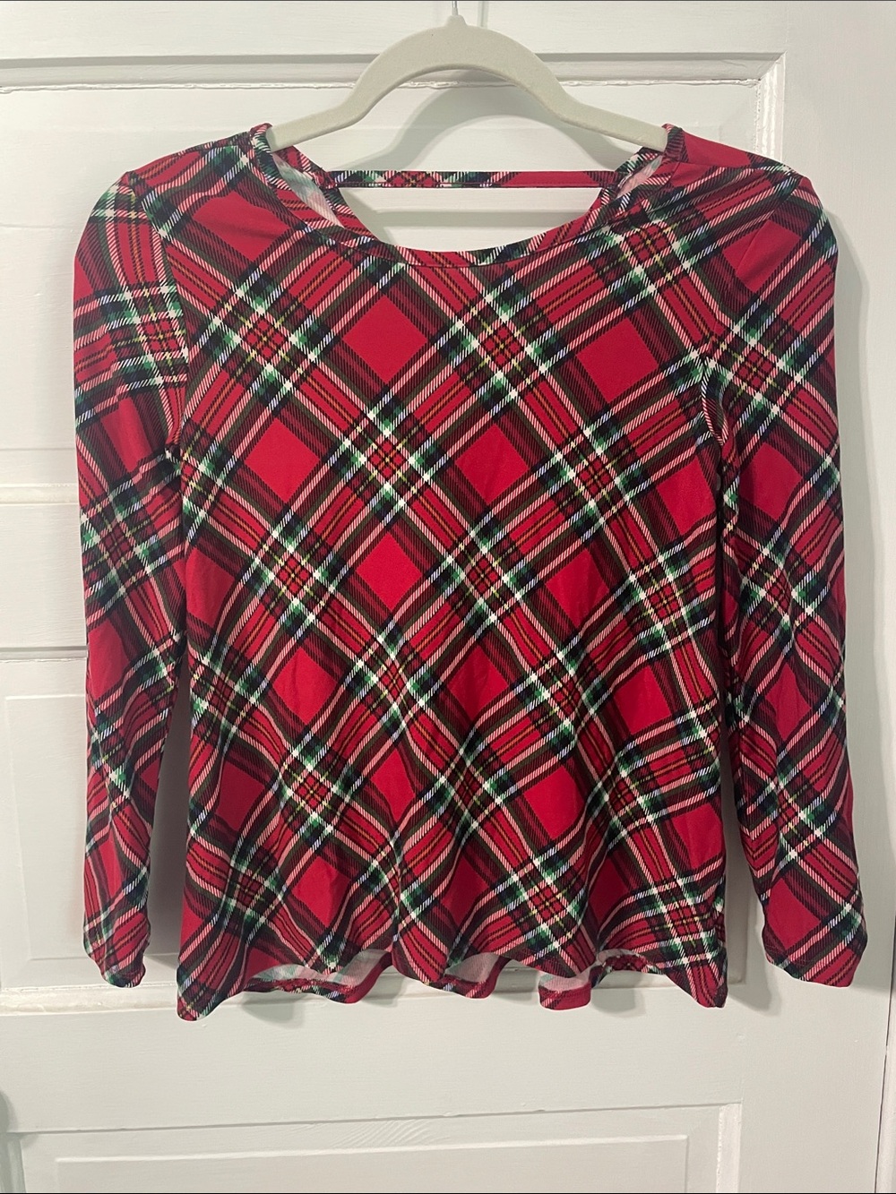 Kids Red Plaid Long-Sleeve Tee